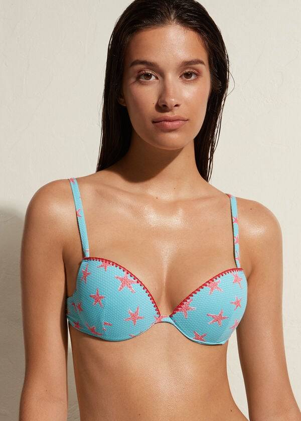 marineblaue calzedonia push-up-bikini-oberteile buenos aires mit polsterung