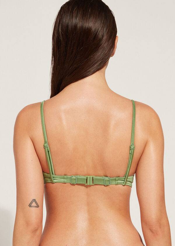 calzedonia gepolstertes push-up cannes rosa damen-bikini-oberteil grün
