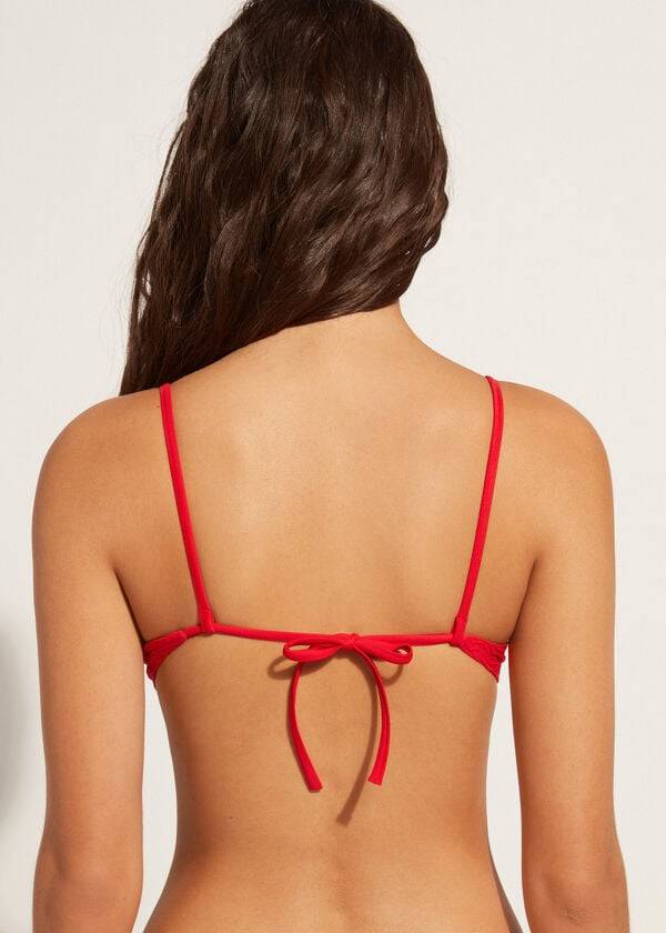 rote calzedonia push-up-bikini-oberteile für damen modell casablanca gepolstert