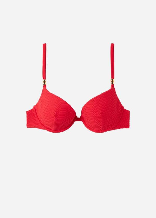 rote calzedonia push-up-bikini-oberteile für damen modell casablanca gepolstert
