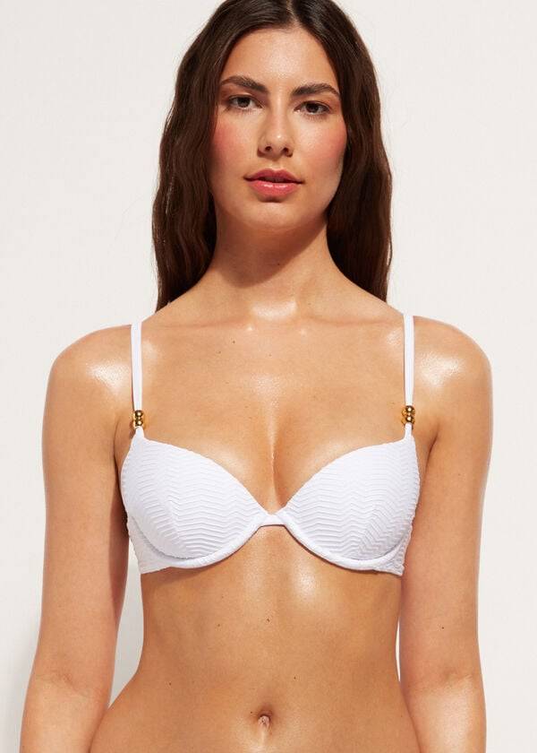 calzedonia damen-bikini-oberteil casablanca mit polsterung und push-up-funktion weiß