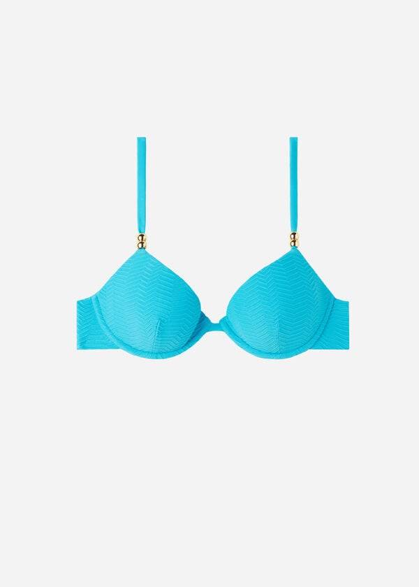 türkisfarbene calzedonia damen-bikini-oberteile mit push-up-funktion und polsterung modell casablanca