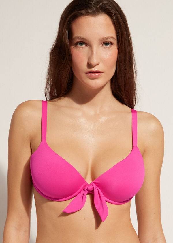 pinkfarbene calzedonia push-up bikini-oberteile für damen aus indonesien
