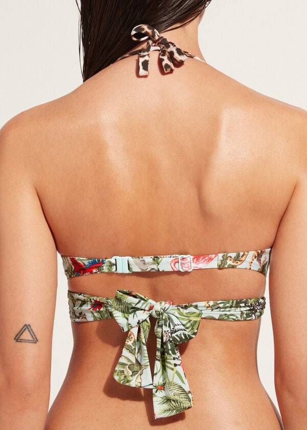 calzedonia damen-bikini-oberteil „nairobi eco mit polsterung und push-up-effekt grün