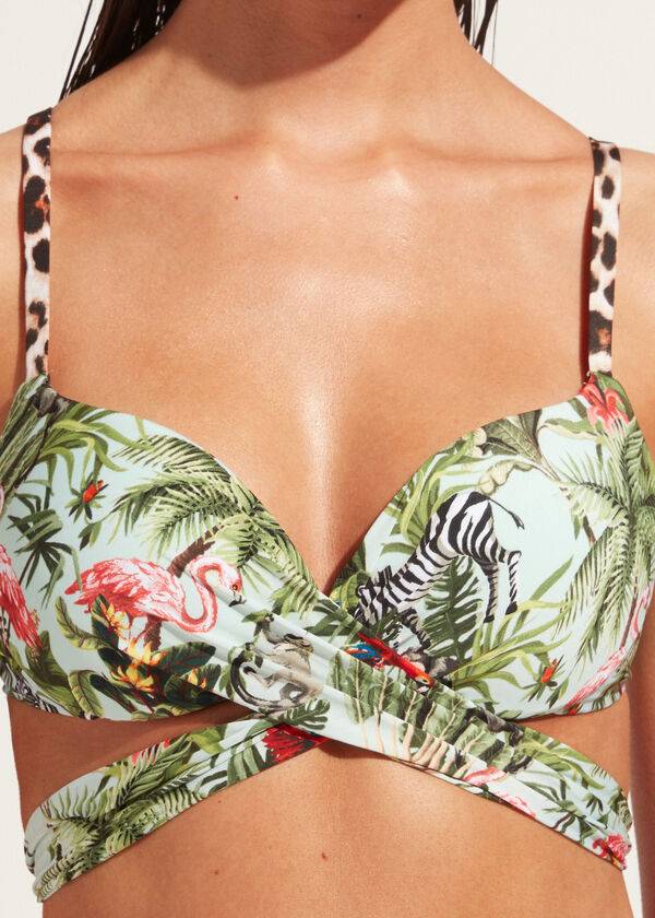 calzedonia damen-bikini-oberteil „nairobi eco mit polsterung und push-up-effekt grün