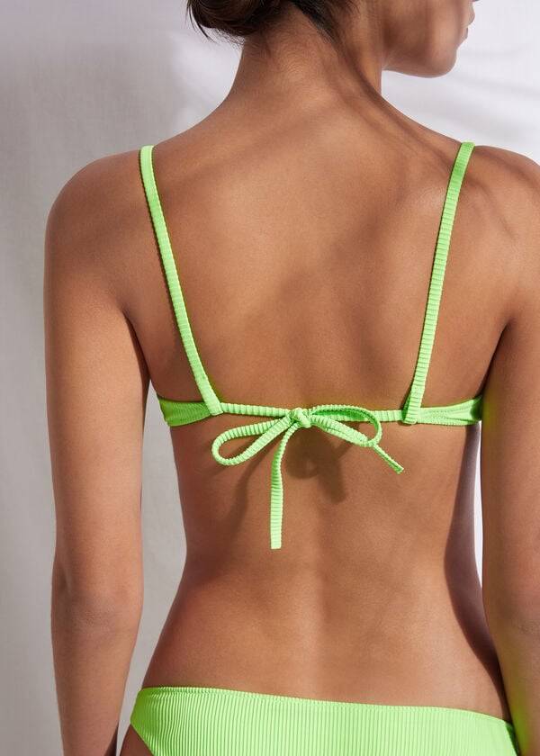 grüne calzedonia push-up-bikini-oberteile für damen aus dem new yorker stil mit polsterung