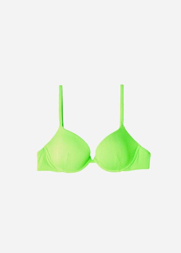 grüne calzedonia push-up-bikini-oberteile für damen aus dem new yorker stil mit polsterung