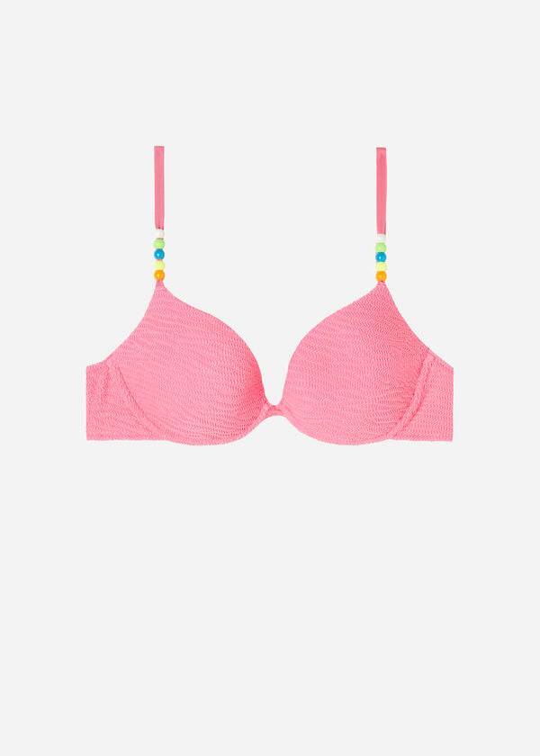 pinkfarbene calzedonia push-up bikini-oberteile für damen san diego gepolstert
