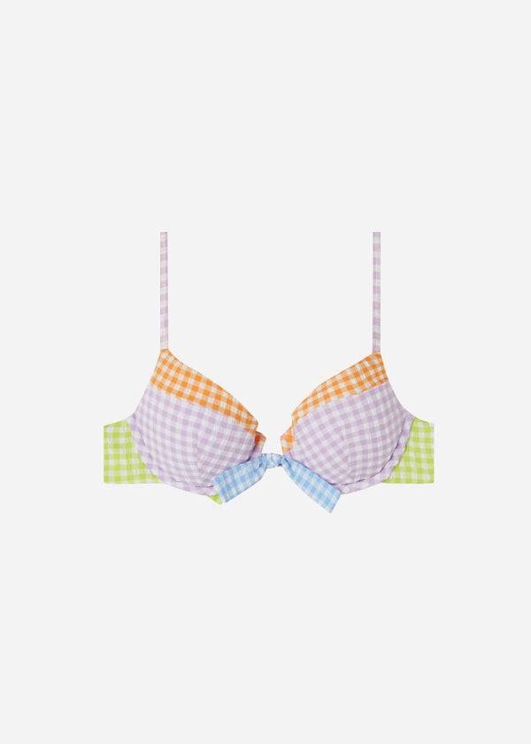 pinkfarbene calzedonia push-up-bikini-oberteile valencia mit polsterung für damen