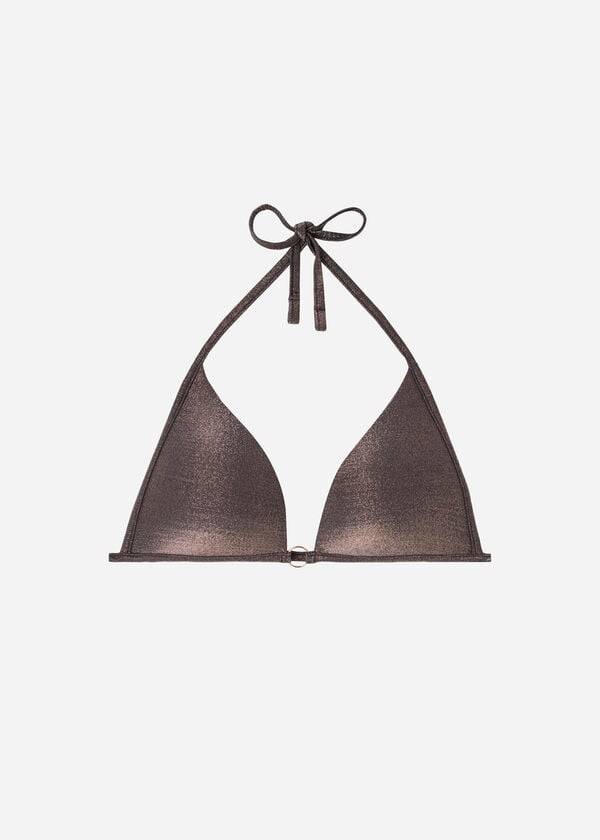schwarzes calzedonia-bikini-oberteil mit gepolstertem triangel-design für damen im hollywood-stil