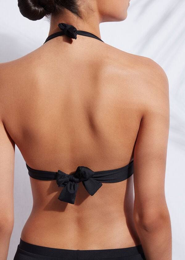 calzedonia gepolstertes triangel-bikini-oberteil für damen schwarz indonesien