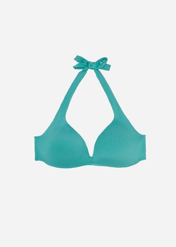 calzedonia damen-bikini-oberteil mit polsterung triangel-schnitt indonesisches Öko-design türkis