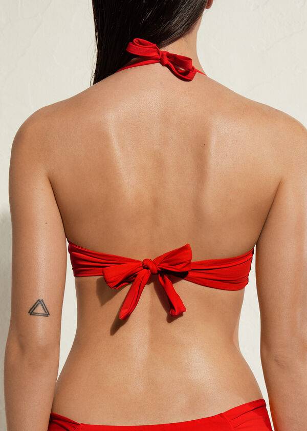 rotes calzedonia gepolstertes triangel-bikini-oberteil aus indonesischem Öko-material für damen