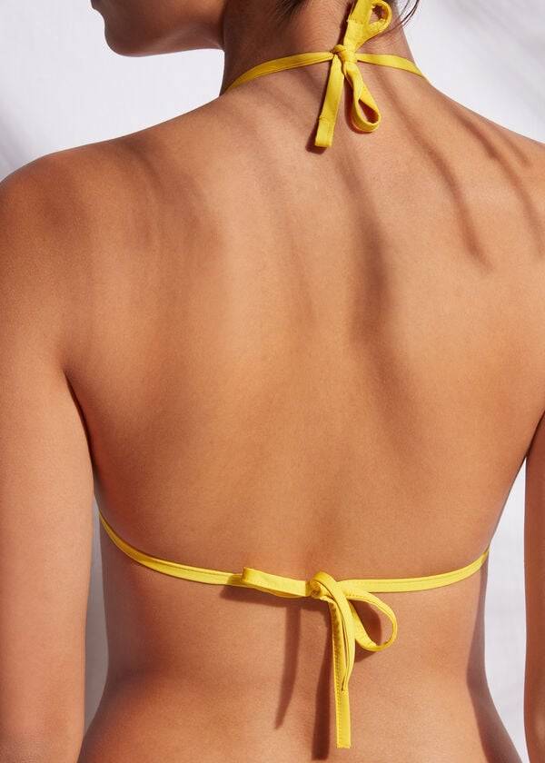gelbe damen-bikini-oberteile von calzedonia gepolstert triangel-bikini indonesien eco-rise
