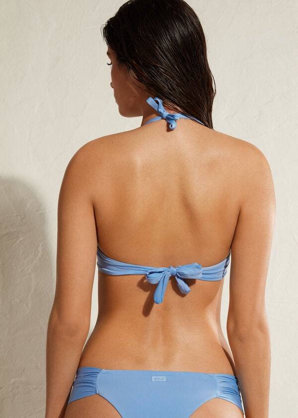 blaue calzedonia gepolsterte triangle indonesia damen-bikinioberteile aus Öko-strass