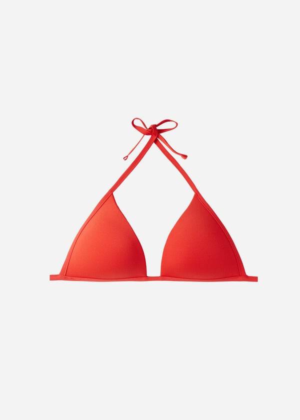 rotes calzedonia damen-bikini-oberteil mit gepolstertem triangel-schnitt aus indonesischem Öko-strass