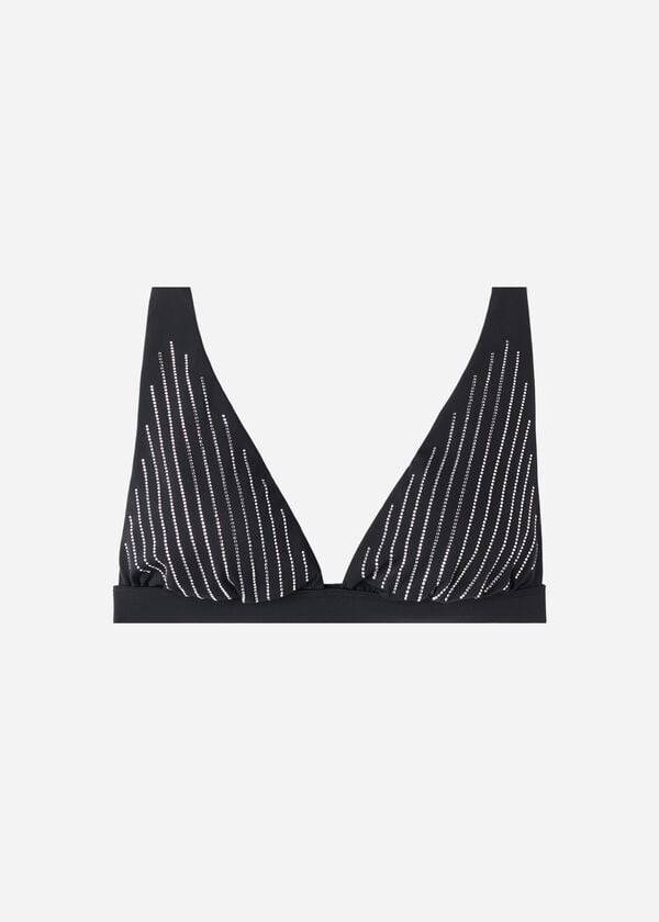 calzedonia gepolstertes triangel-bikini-oberteil shanghai für damen schwarz
