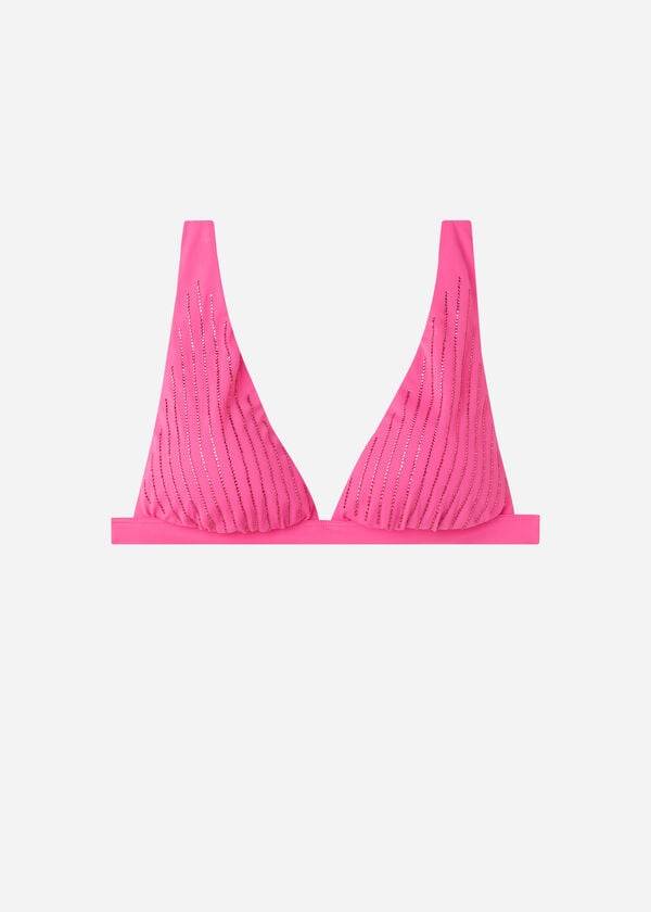 pinkfarbenes calzedonia-bikini-oberteil mit gepolstertem triangel-design für damen shanghai