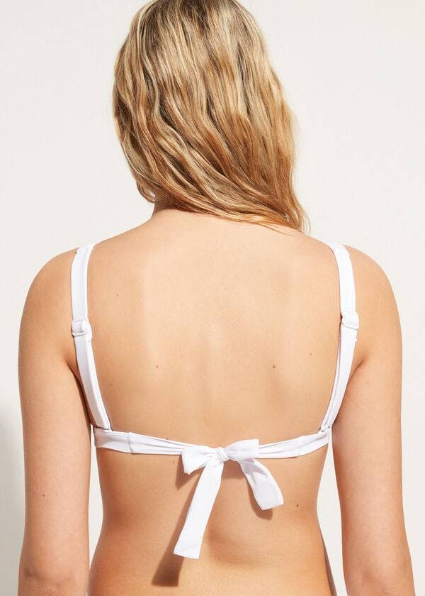 calzedonia gepolstertes triangel-bikini-oberteil shanghai für damen weiß