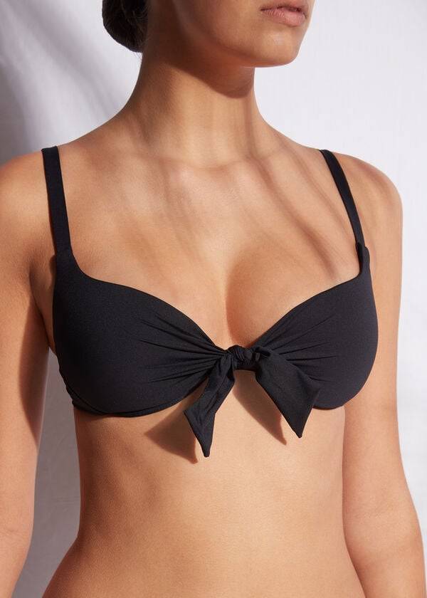 schwarze calzedonia patrizia indonesia push-up-bikinioberteile für damen