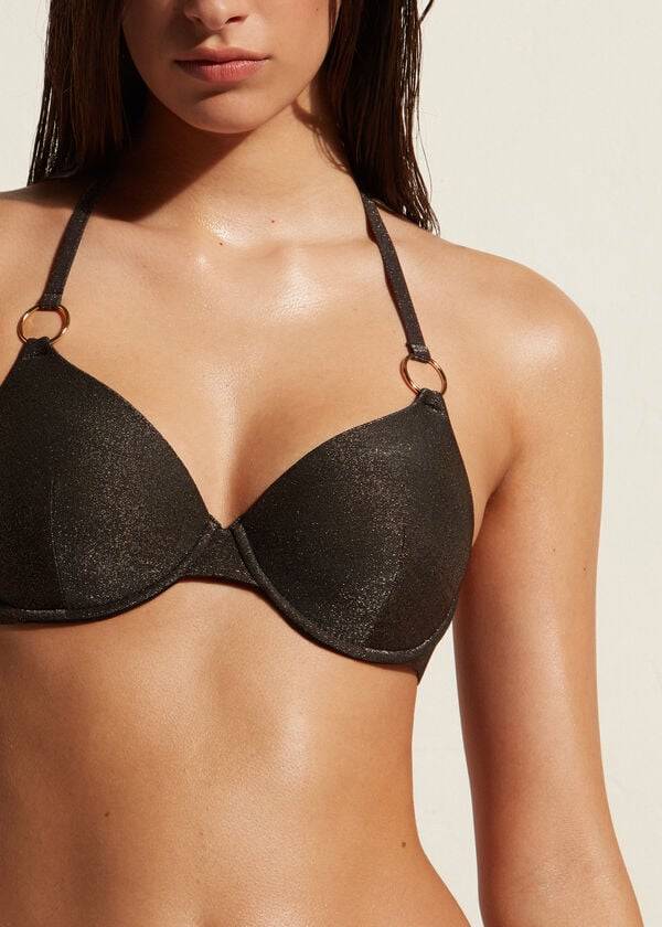 calzedonia push-up-bikini-oberteil hollywood für damen schwarz