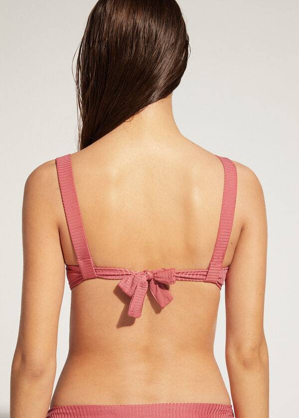braunes calzedonia push-up bandeau biarritz damen-bikini-oberteil