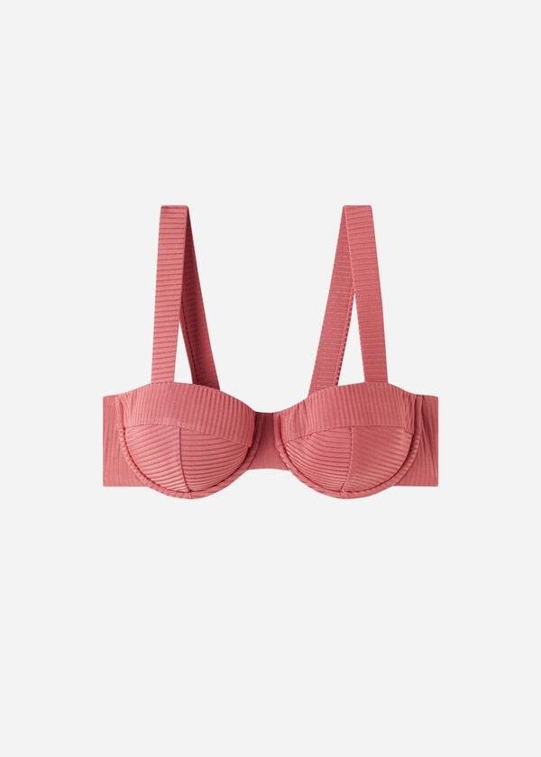 braunes calzedonia push-up bandeau biarritz damen-bikini-oberteil