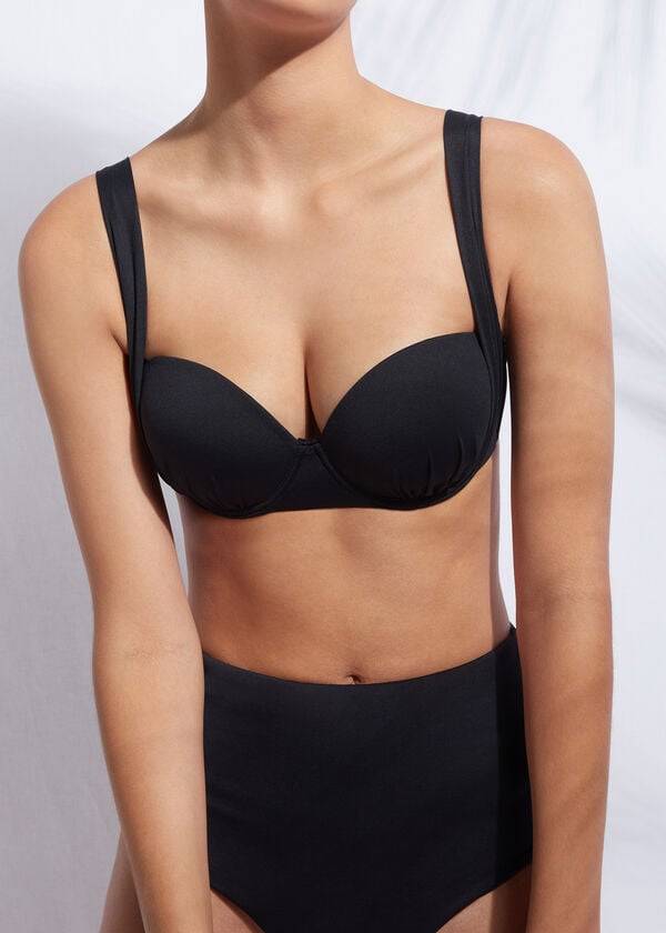 schwarze damen-bikini-oberteile von calzedonia push-up bandeau indonesia