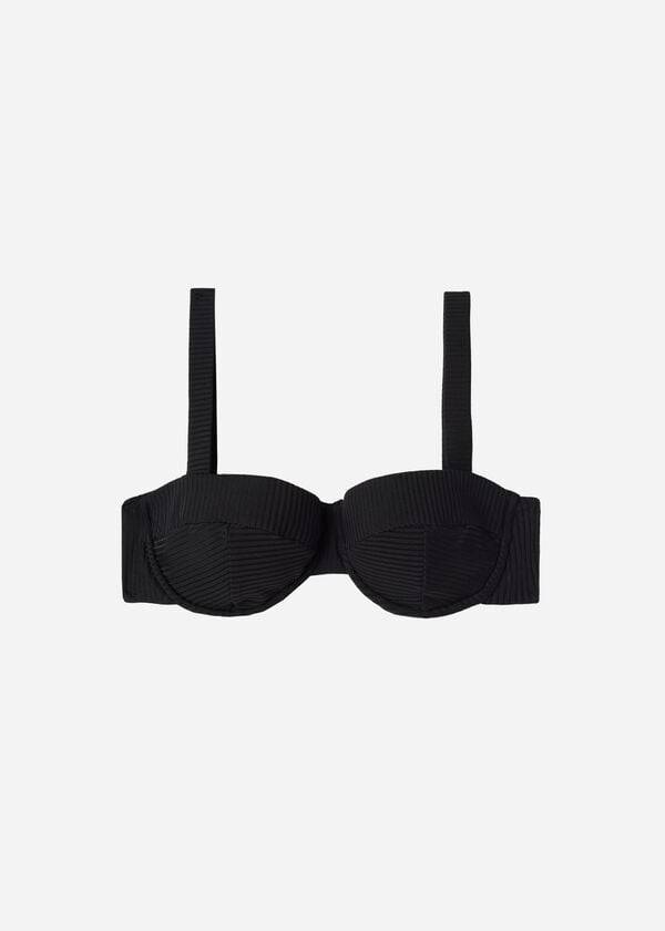 calzedonia push-up bandeau parigi damen-bikini-oberteil schwarz