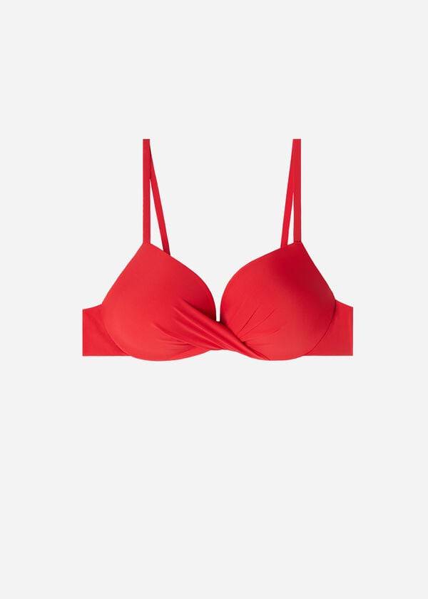 rote calzedonia soft graduated super padded push-up bikini-oberteile für damen aus indonesien