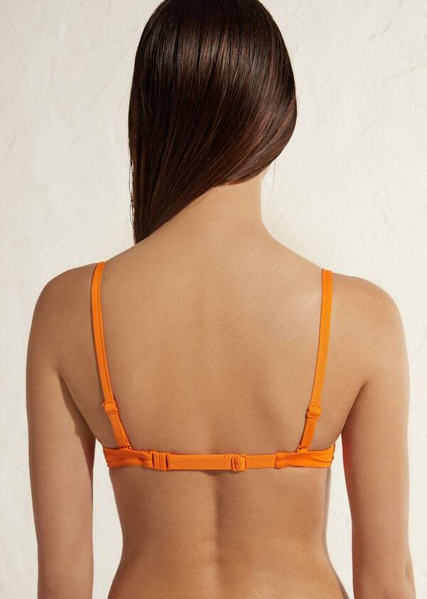 orangefarbene calzedonia super padded push up bikini-oberteile aus indonesischem Öko-material für damen