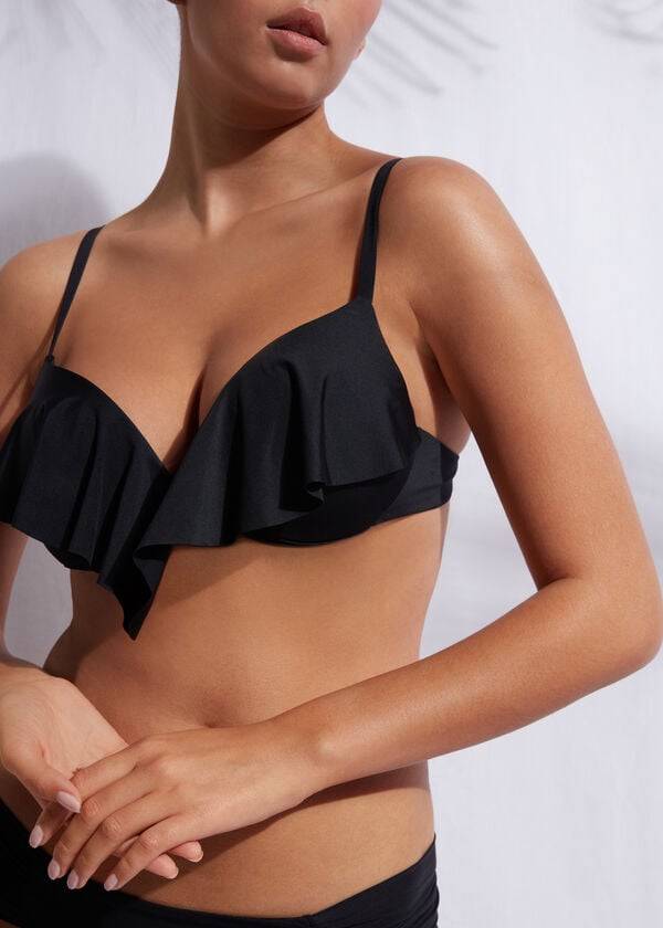 damen-bikini-oberteil calzedonia super padded push up indonesia eco cobey schwarz