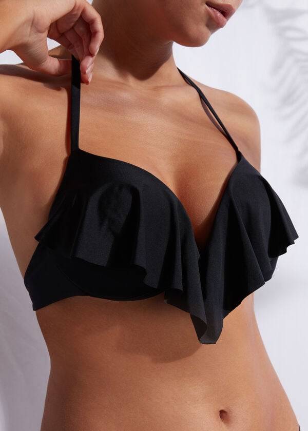 damen-bikini-oberteil calzedonia super padded push up indonesia eco cobey schwarz