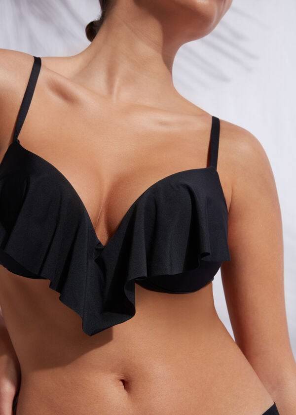 damen-bikini-oberteil calzedonia super padded push up indonesia eco cobey schwarz