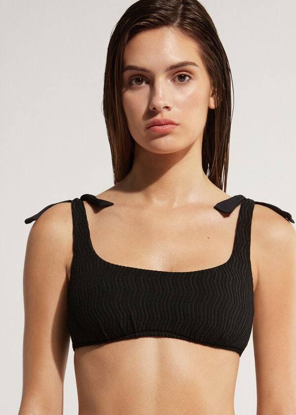 schwarzes calzedonia tank mykonos damen-bikini-oberteil
