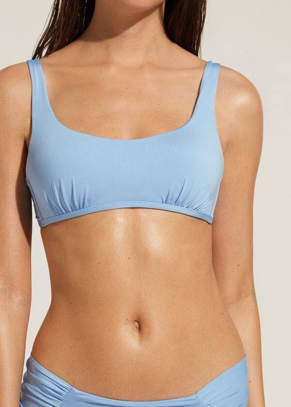 calzedonia tank bikini-oberteil für damen indonesische Öko-marke blau