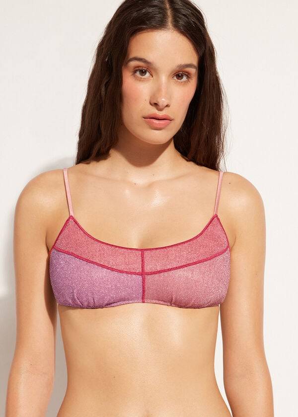 damen-bikinioberteil calzedonia tank style lamé lisbona in rosa