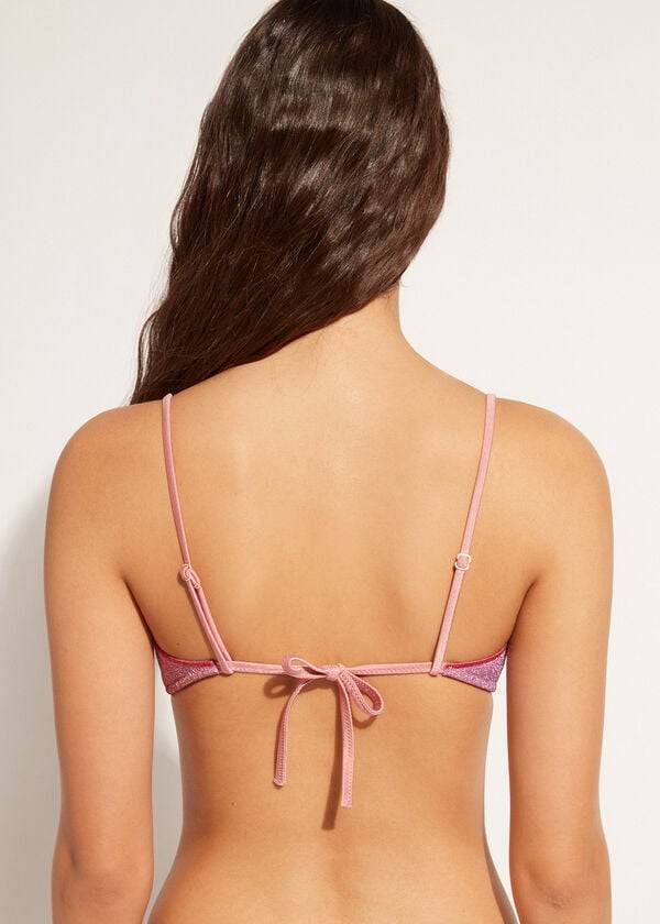 damen-bikinioberteil calzedonia tank style lamé lisbona in rosa