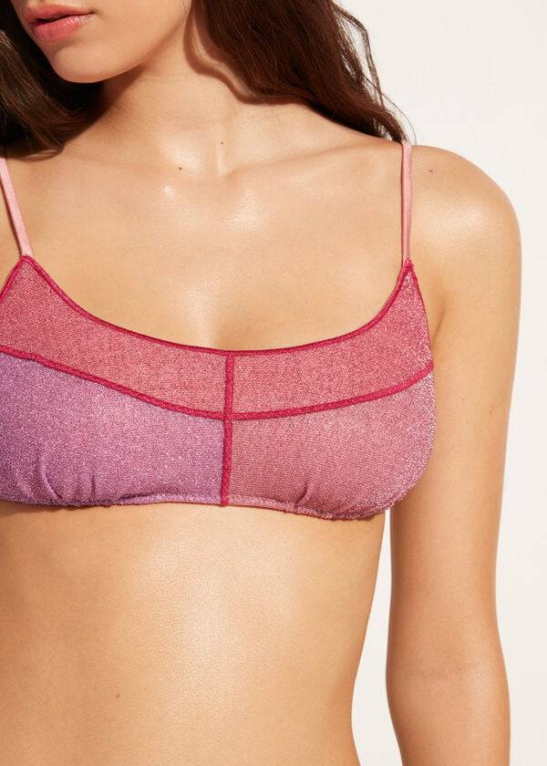 damen-bikinioberteil calzedonia tank style lamé lisbona in rosa