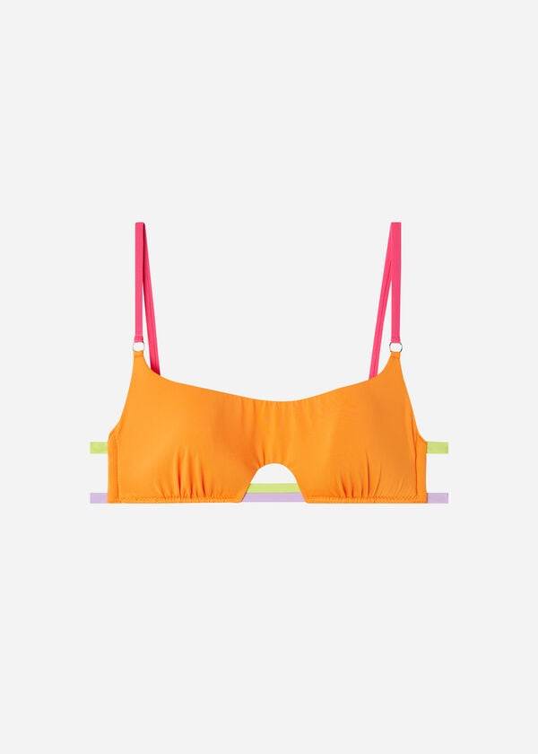 calzedonia tank tokyo eco bikini-oberteil für damen orange