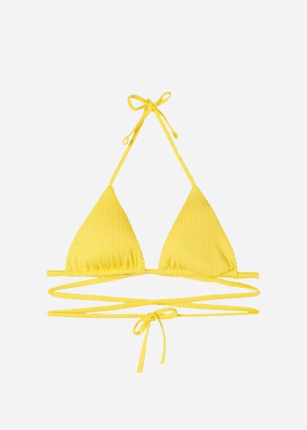 gelbes calzedonia triangle slide string bikini-oberteil für damen aus new york