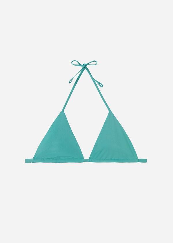 türkisfarbenes calzedonia triangel-bikini-oberteil für damen aus indonesien Öko-qualität