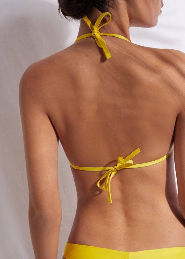 gelbes calzedonia triangel-bikini-oberteil für damen indonesien Öko-eigenmarke