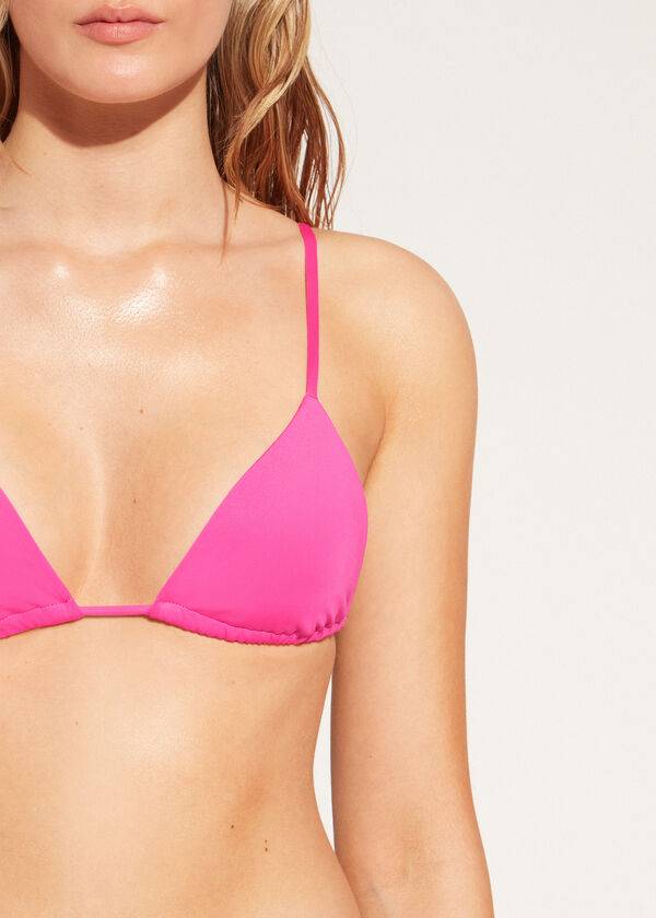rosa damen-bikinioberteile calzedonia triangle string indonesia eco rosa
