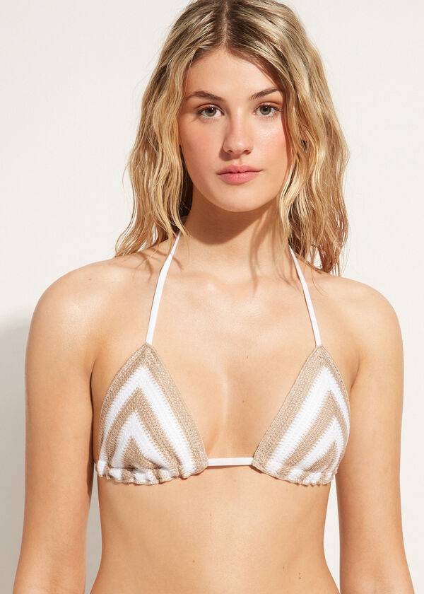 calzedonia triangel-bikini-oberteil mumbai für damen weißbeige