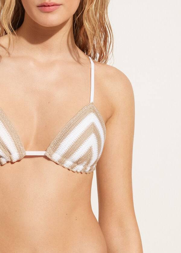 calzedonia triangel-bikini-oberteil mumbai für damen weißbeige