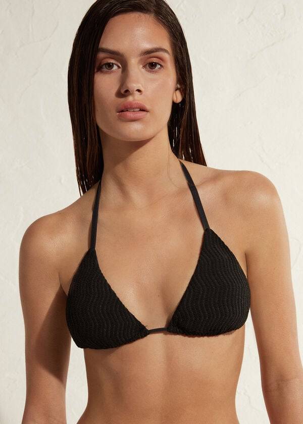 calzedonia triangel-bikini-oberteil mykonos für damen schwarz