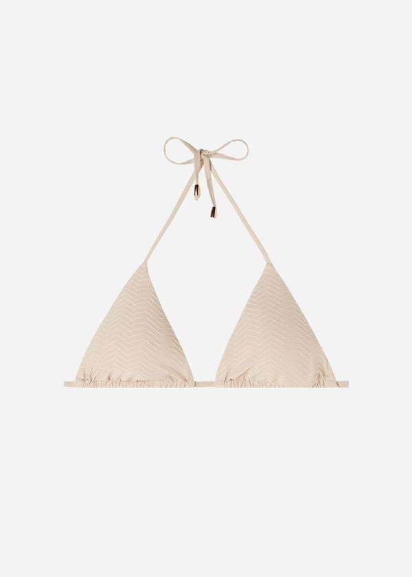 beige damen calzedonia triangel-bikini-oberteil „the hamptons