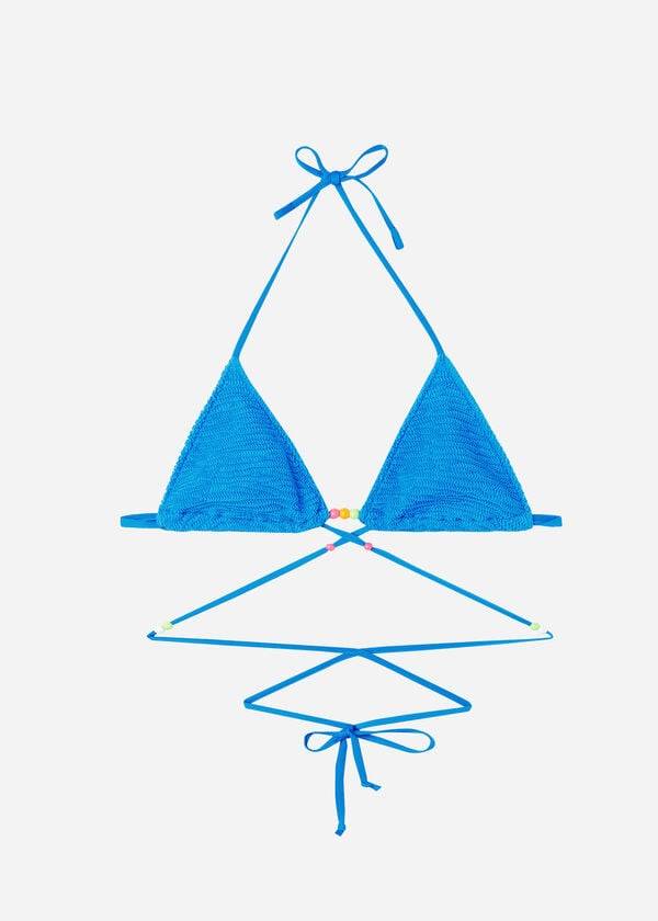 calzedonia triangel-bikini-oberteil mit bindebändern san diego blau