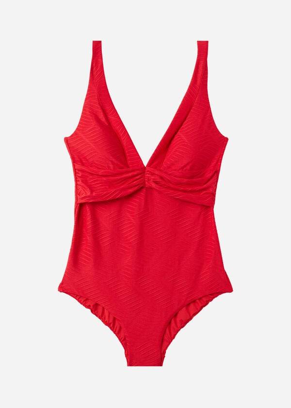 roter gepolsterter badeanzug von calzedonia modell genova für damen